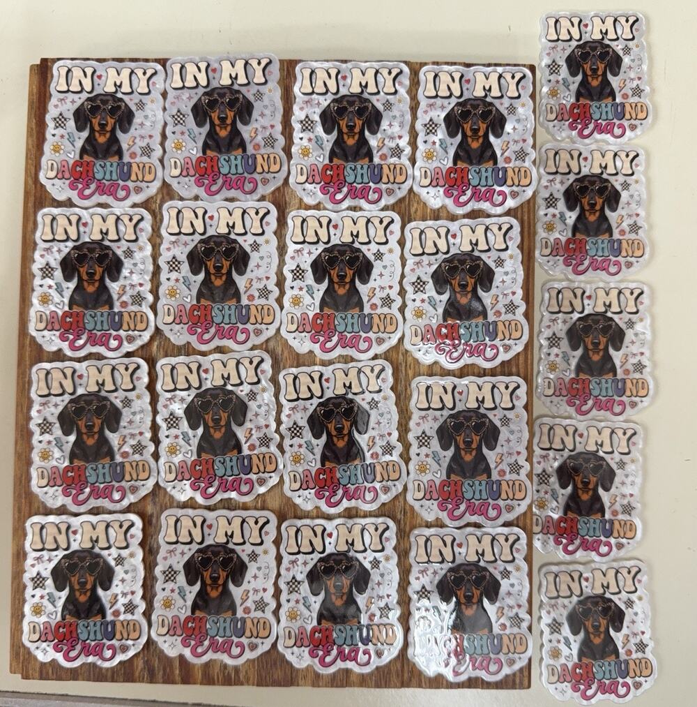 21 Pc In My Dachshund Era Acrylic Flatbacks